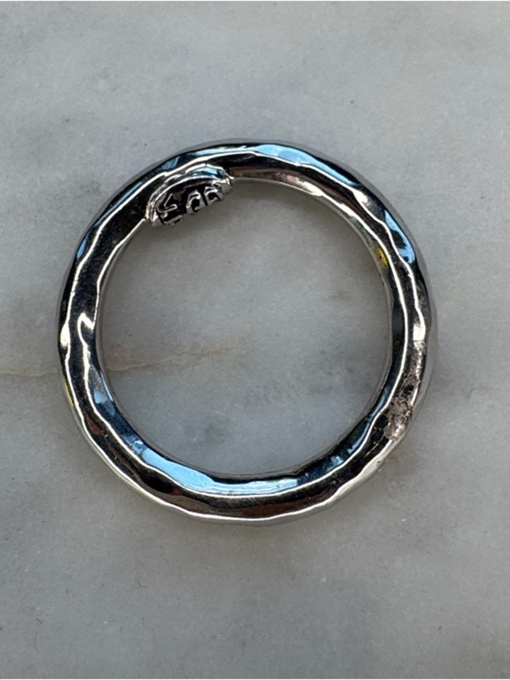 Vibe St John Silver Hammered Circle ring size 9